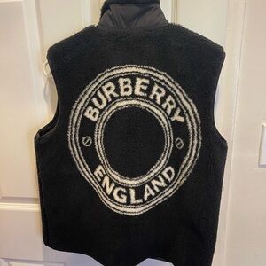 Burberry Wool Blend Logo Intarsia Vest